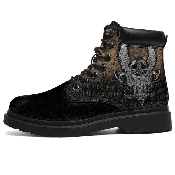 Viking All Season Boots Norse Mythology With Raven Huginn And Muninn