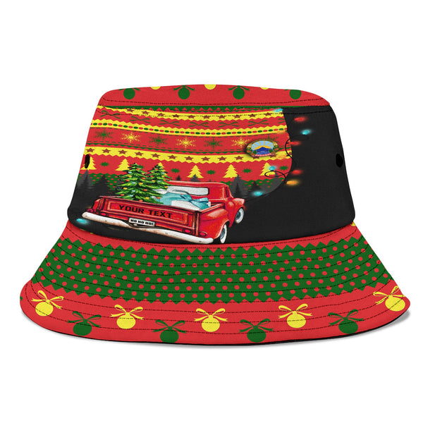 North Macedonia Bucket Hat Coat Of Arms Christmas Style