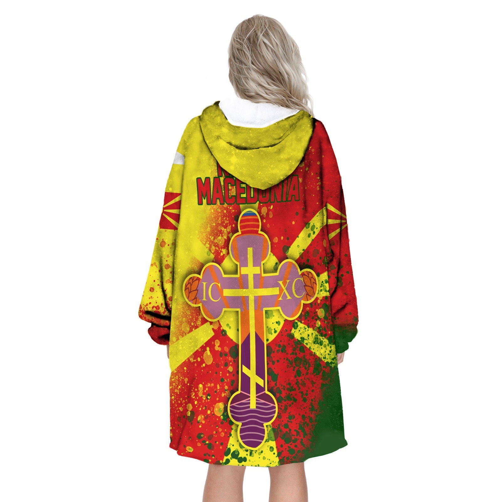 North Macedonia Snug Hoodie Flag & Coat Of Arms Orthodox Style