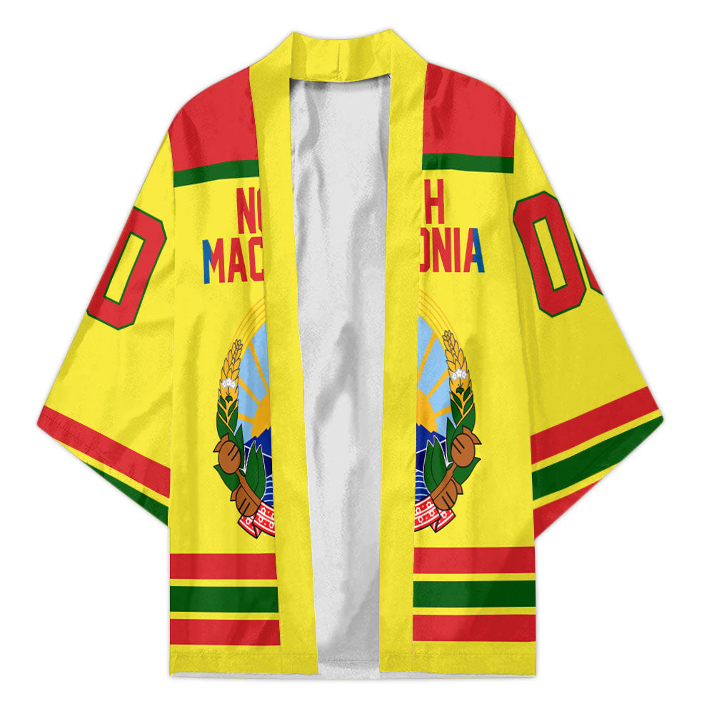 North Macedonia Kimono Flag & Coat Of Arms Hockey Style