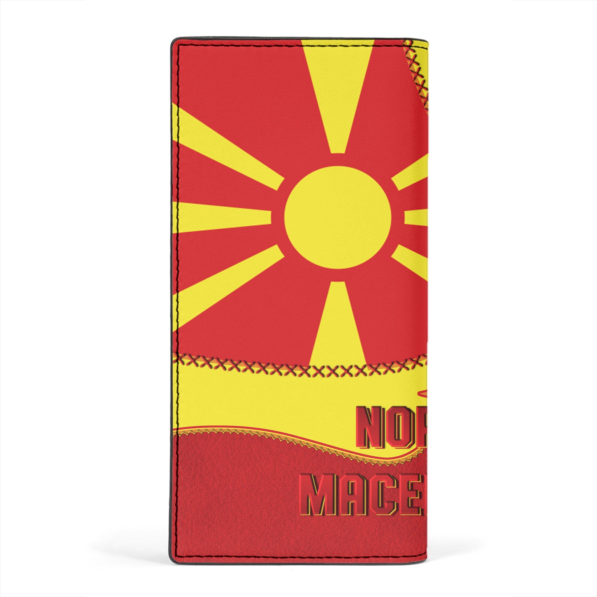 North Macedonia Leather Wallet Flag & Coat Of Arms Leather Style