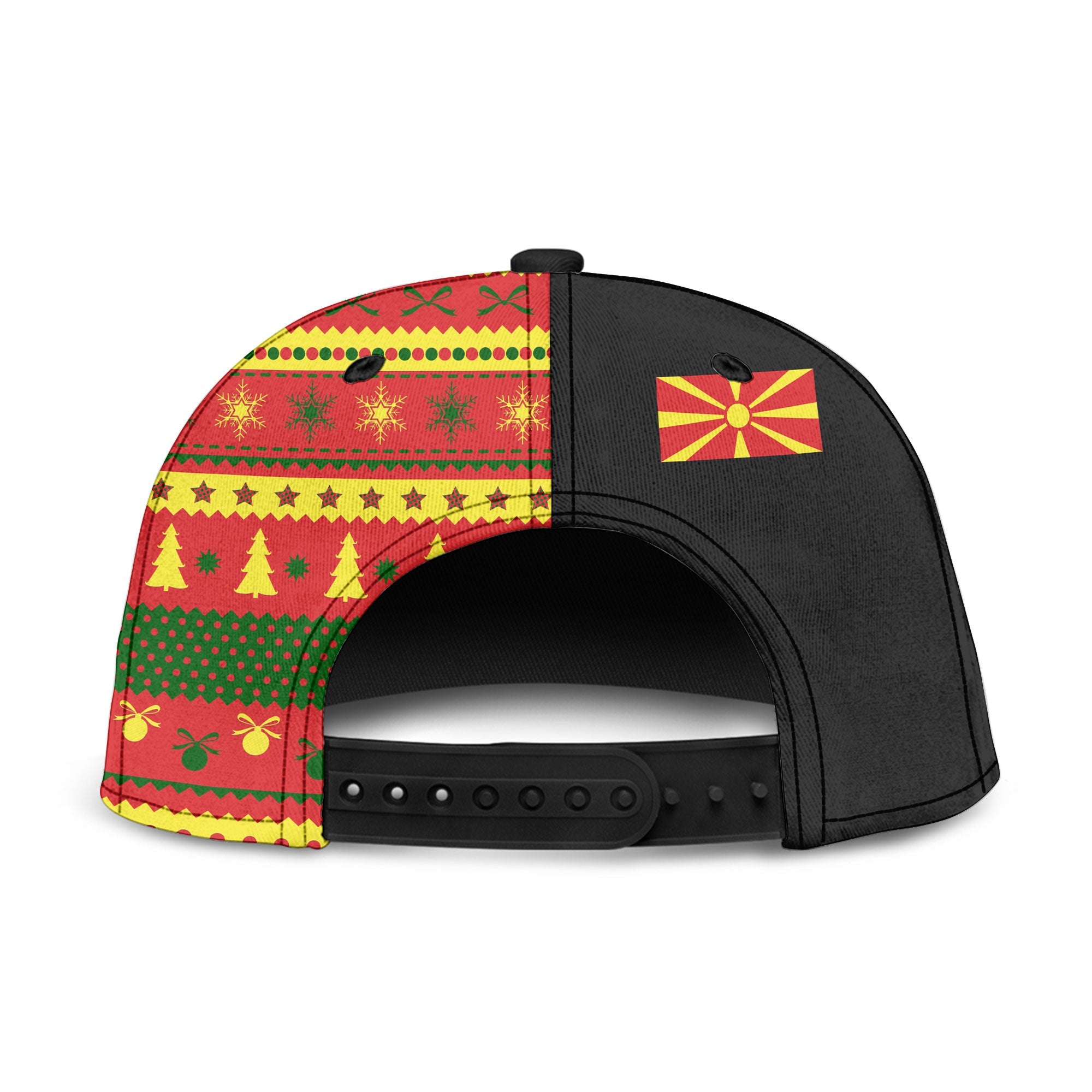 North Macedonia Snapback Hat Coat Of Arms Christmas Style