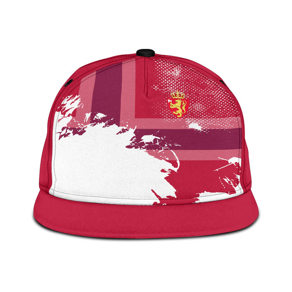Norway Snapback Hat Flag & Coat Of Arms Paint Style