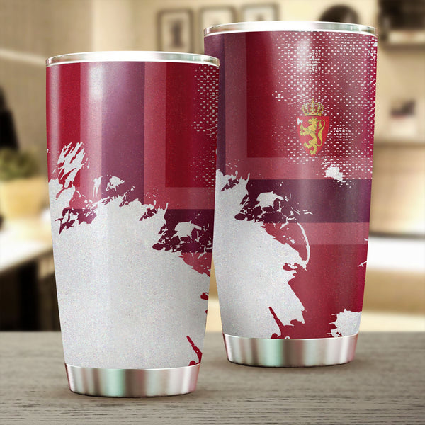Norway Stainless Steel Glitter Tumbler Flag & Coat Of Arms Paint Style