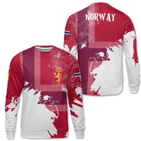Norway Sweatshirt Flag & Coat Of Arms Paint Style