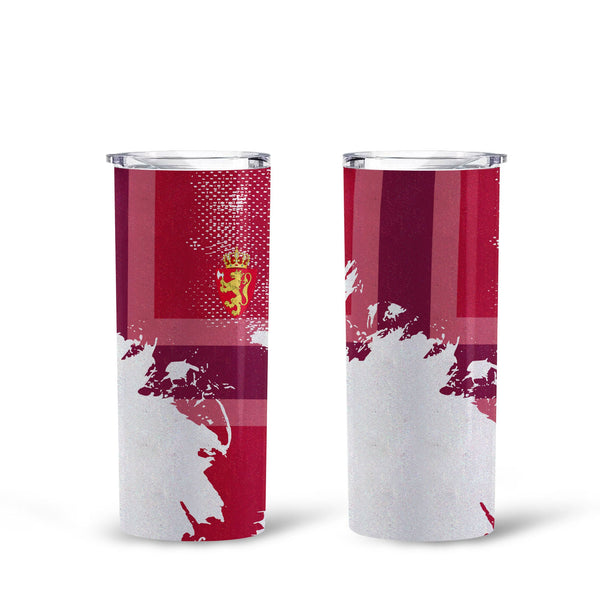 Norway Tall Glitter Tumbler Flag & Coat Of Arms Paint Style