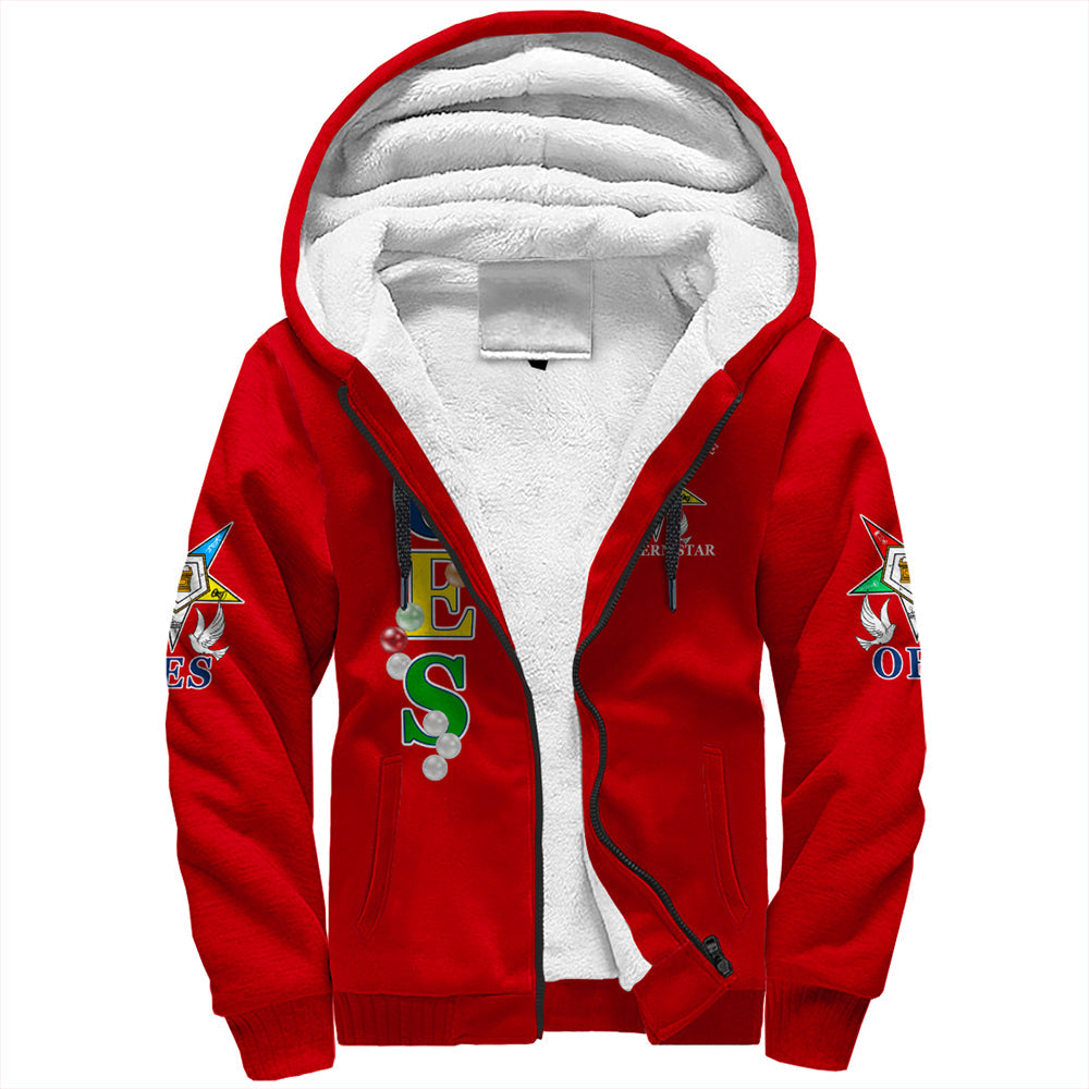 Order Of The Eastern Star Pearls Red Sherpa Hoodie T09