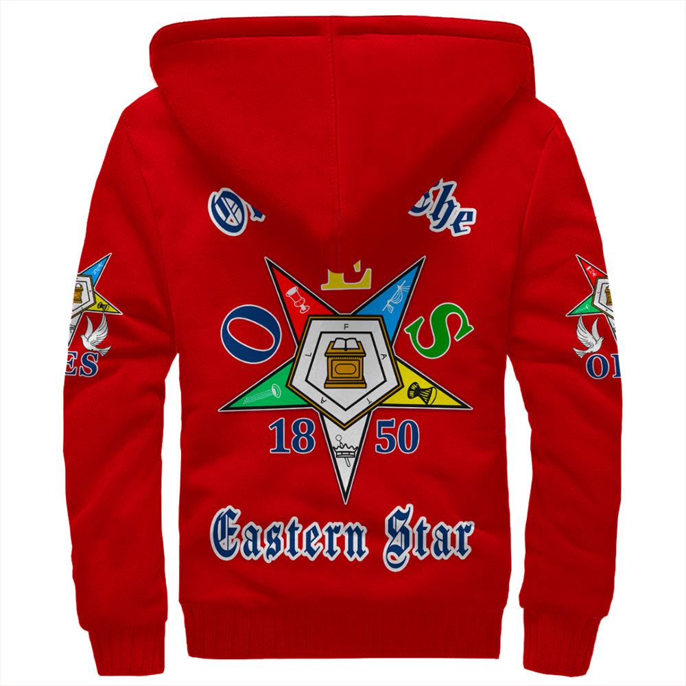 Order Of The Eastern Star Pearls Red Sherpa Hoodie T09