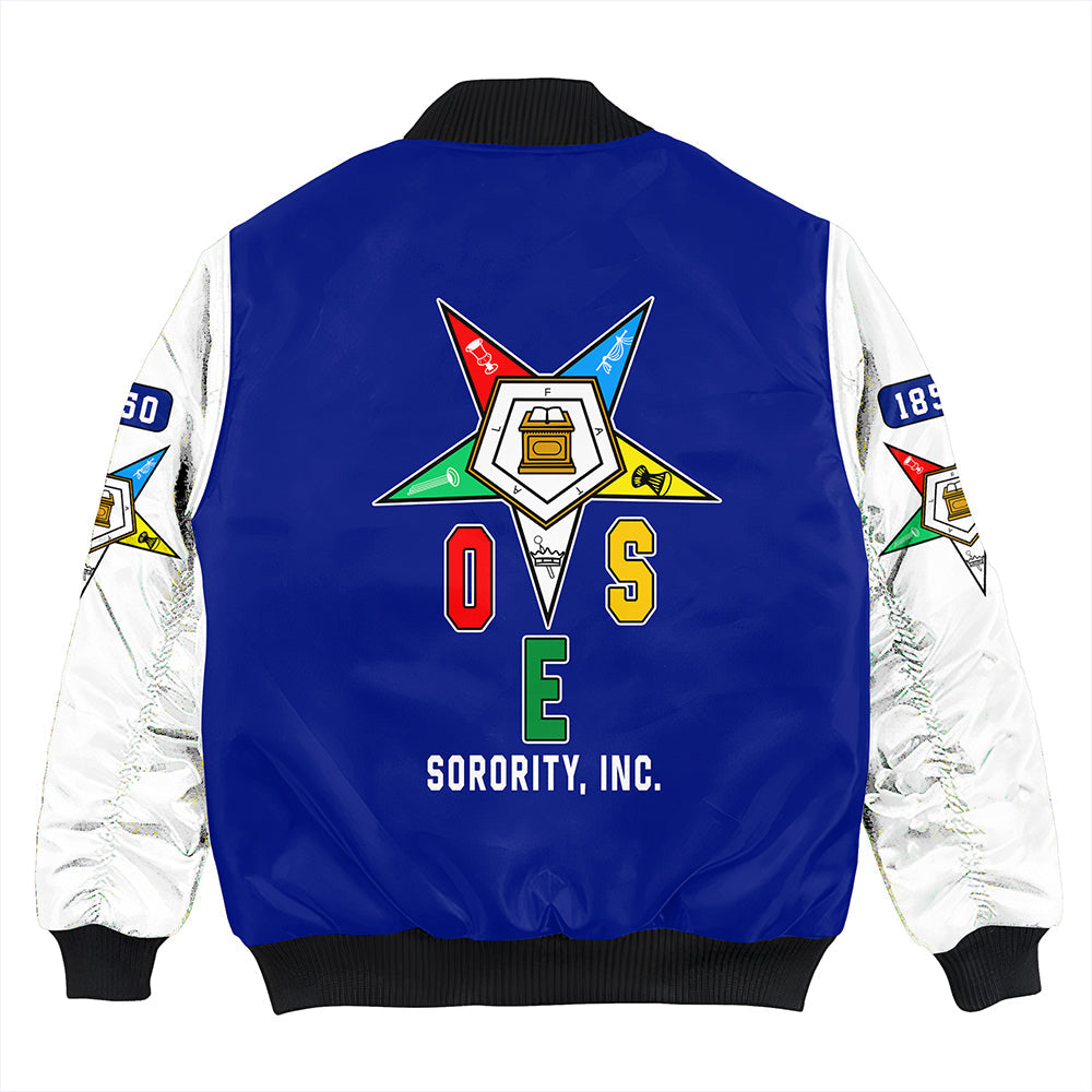 Order Of The Eastern Star Varsity Sleeve Zip Bomber Jacket