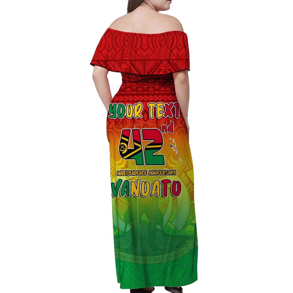 (Custom Personalised) Vanuatu Independence Day Off Shoulder Long Dress 42nd Anniversary Yumi Yumi Yumi LT13