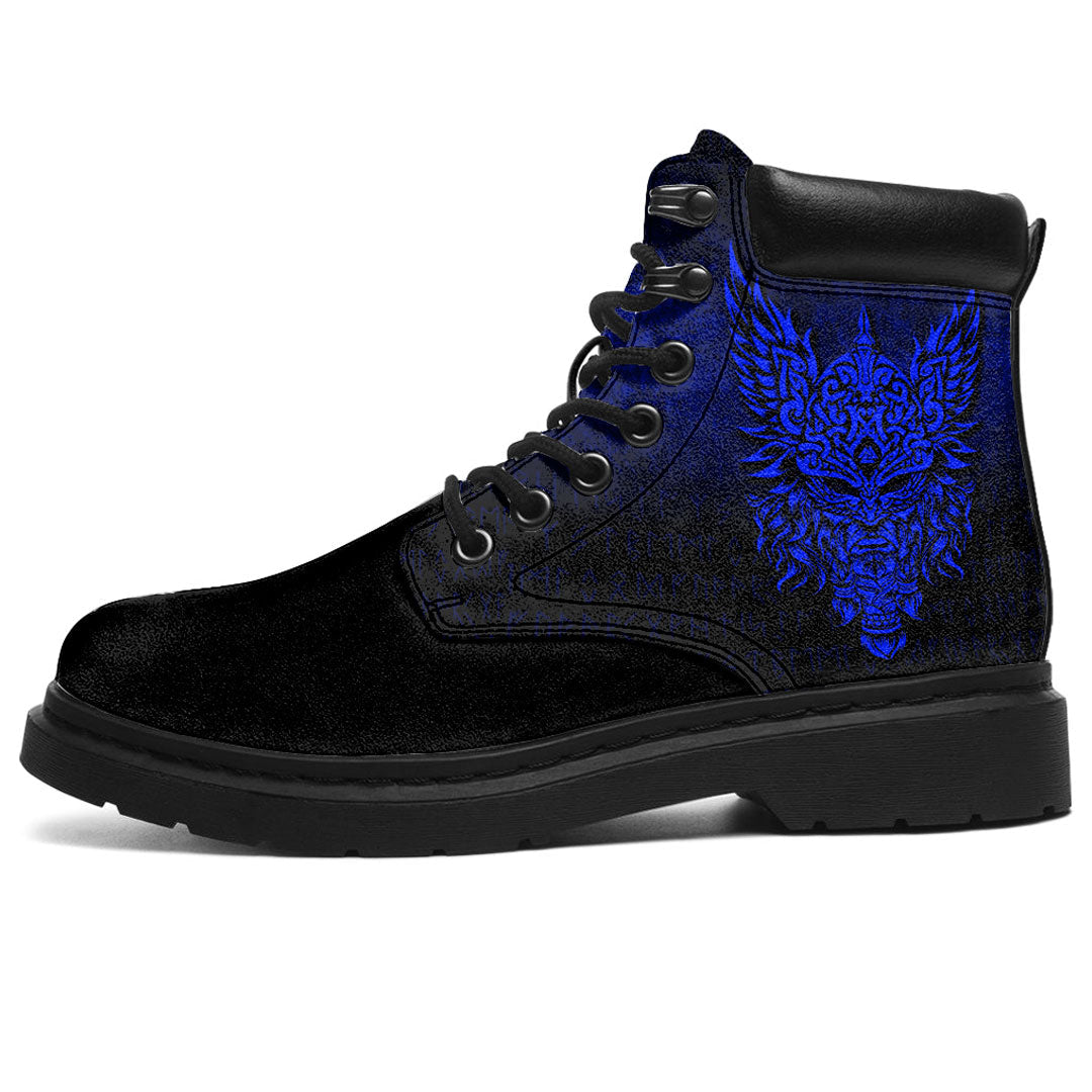 Viking All Season Boots Odin The Allfather Asgard God And Chief Of Aesir Blue