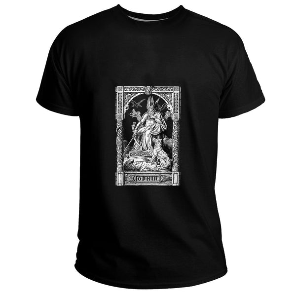 Custom Viking T-Shirt Odin on his Throne Norse Viking Mythology Allfather 1901png Basic