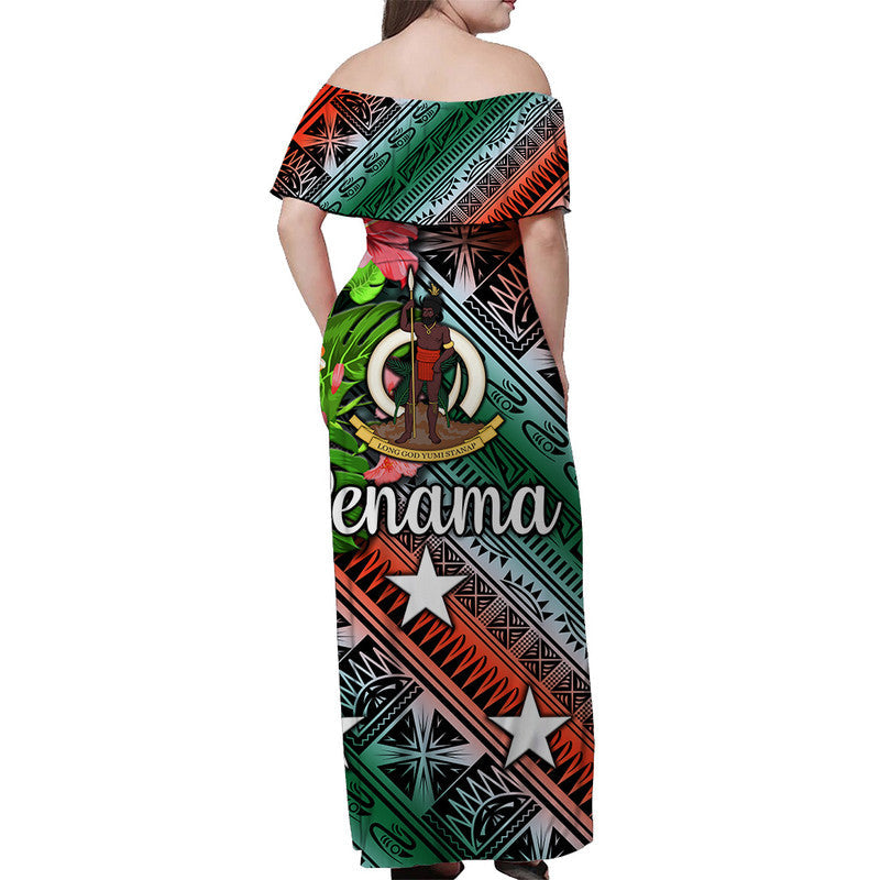 Vanuatu Penama Off Shoulder Long Dress Independence Be Proud  LT8