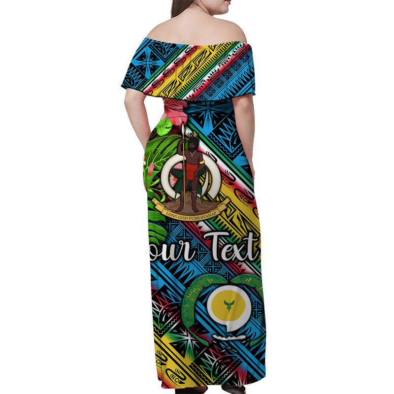 (Custom Personalised) Vanuatu Torba Off Shoulder Long Dress Independence Be Proud  LT8