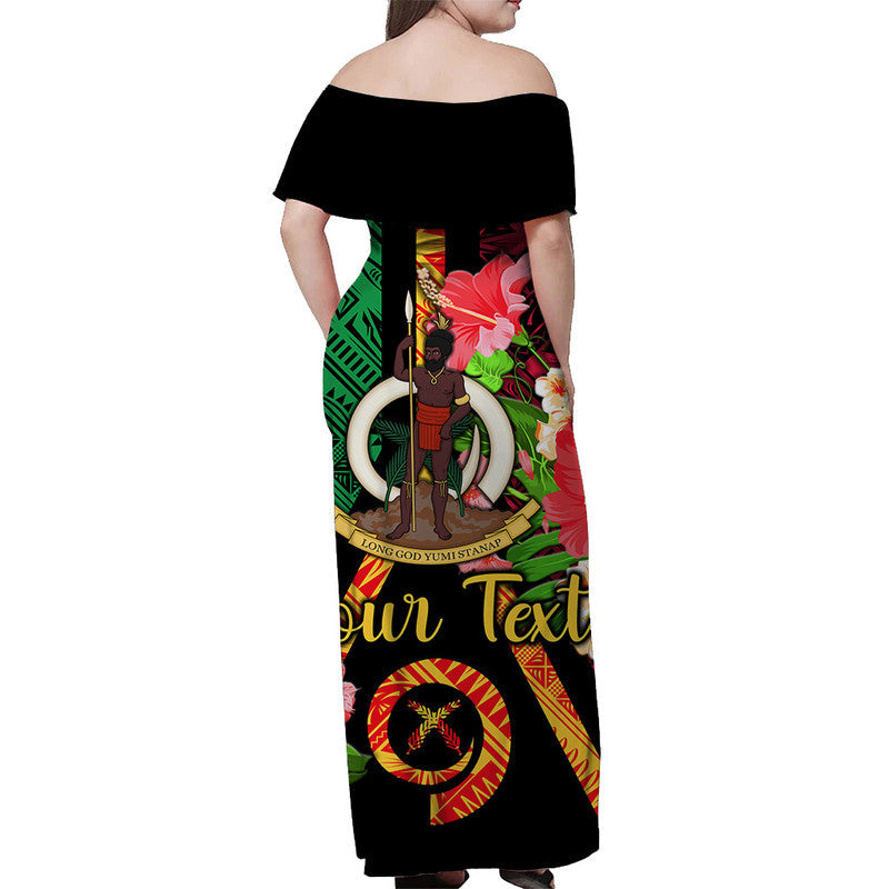 (Custom Personalised) Vanuatu Off Shoulder Long Dress Independence Be Proud Vanuatu Flag LT8