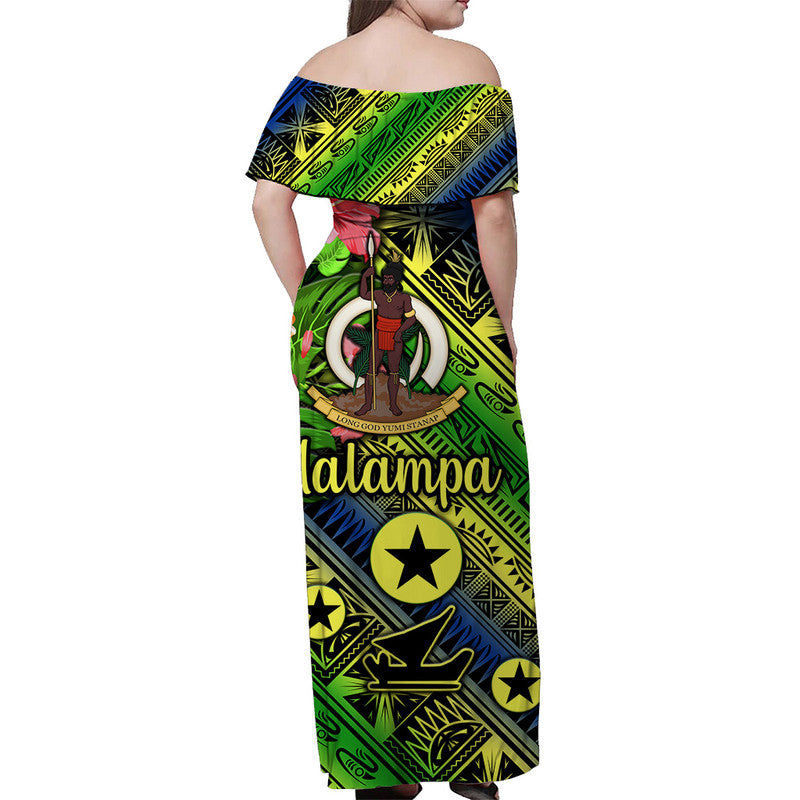 Vanuatu Malampa Off Shoulder Long Dress Independence Be Proud  LT8