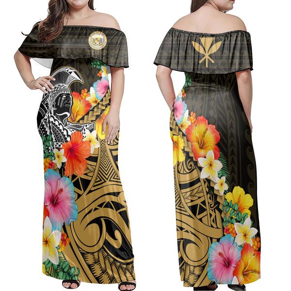 Hawaii Day King Kamehameha Off Shoulder Long