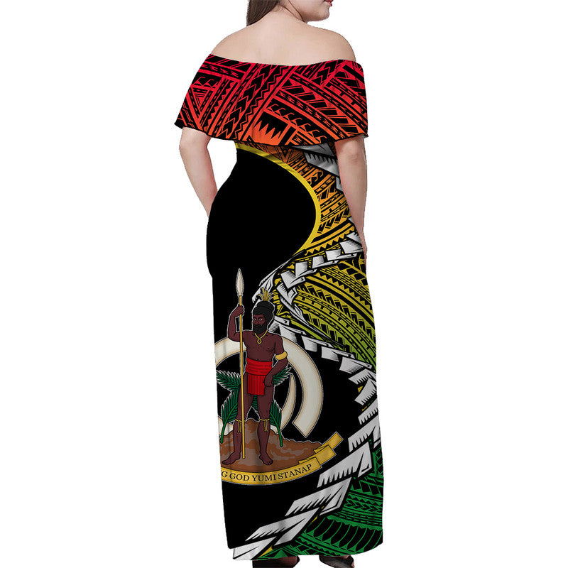 Vanuatu Independence Day 42nd Anniversary Off Shoulder Long Dress LT6