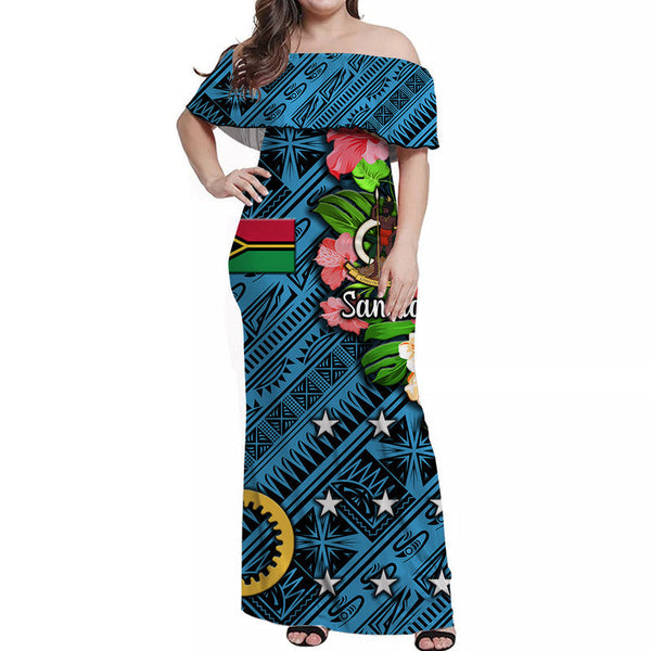 Vanuatu Sanma Off Shoulder Long Dress Independence Be Proud  LT8