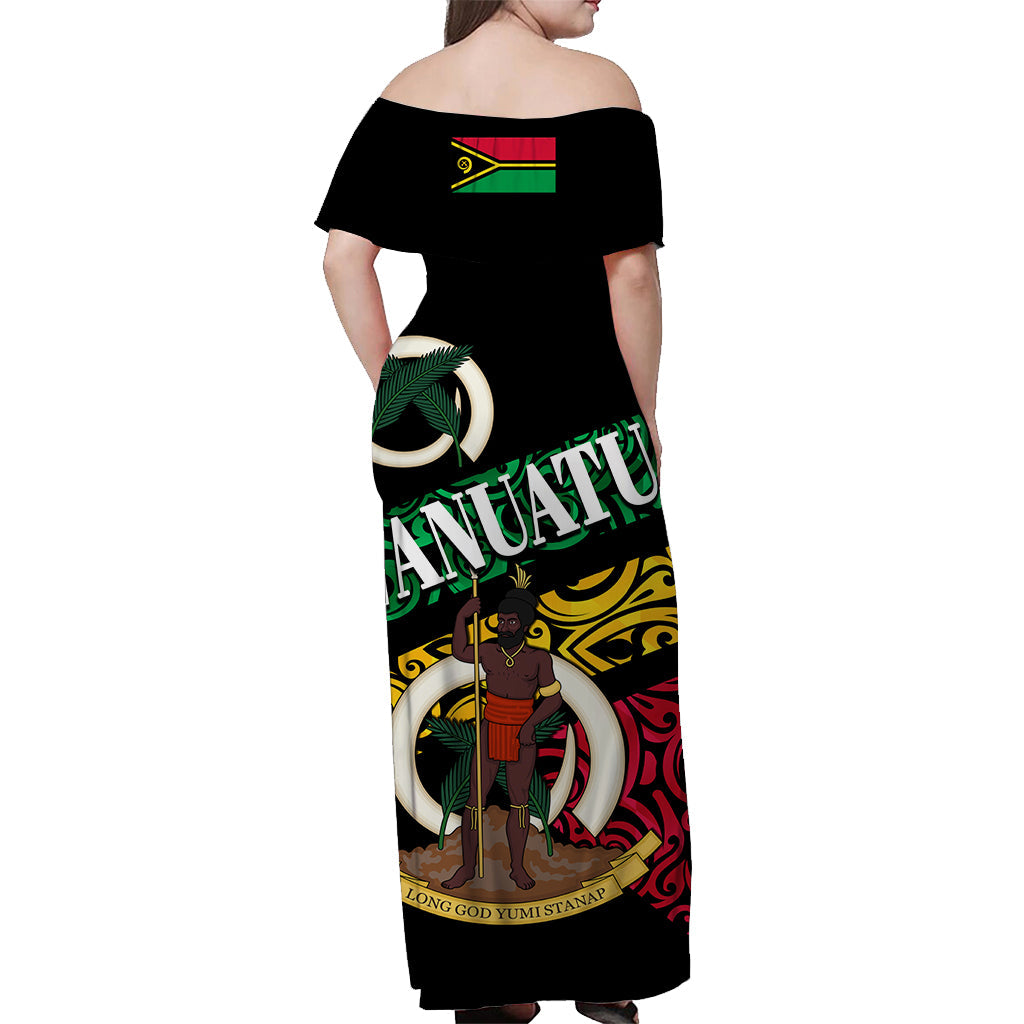 Vanuatu Special Independence Anniversary Off Shoulder Long Dress Sporty Style LT8