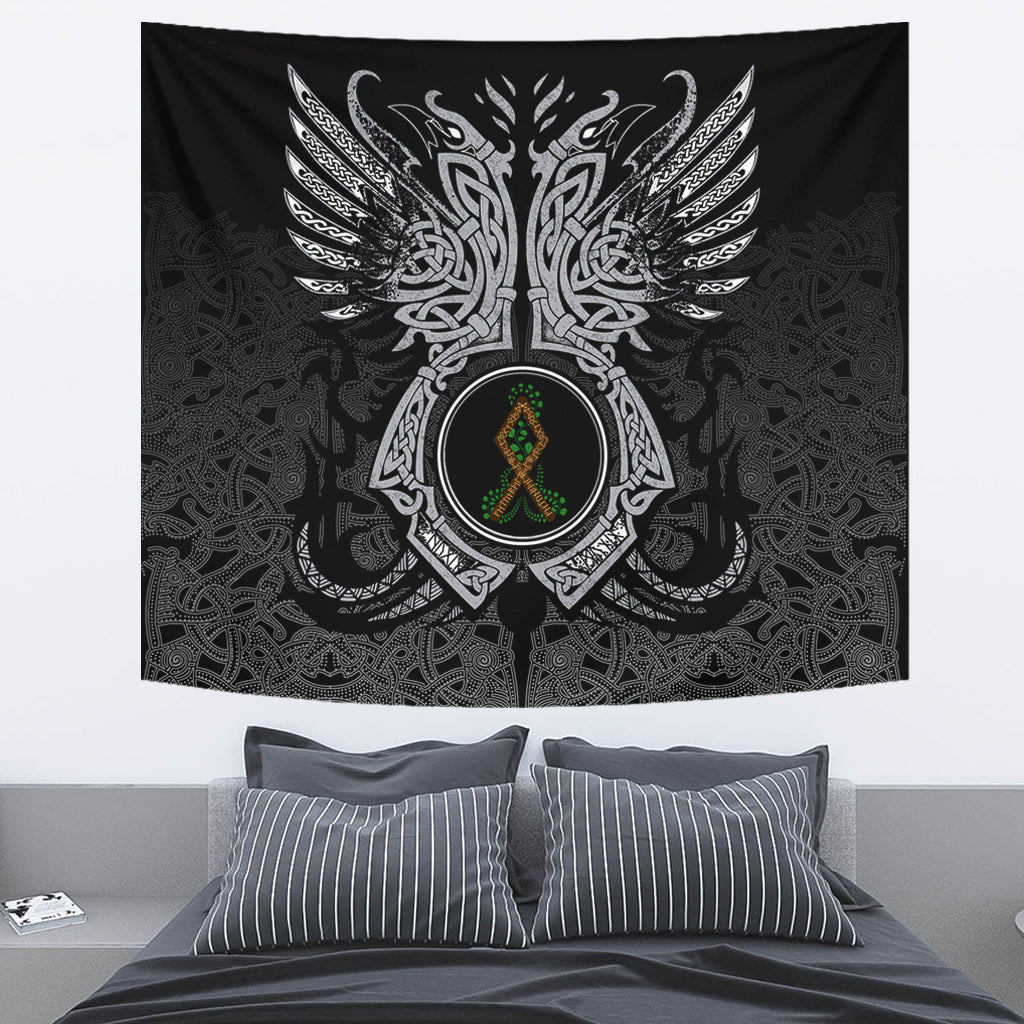 Viking Tapestry Othila Rune Raven Tattoo