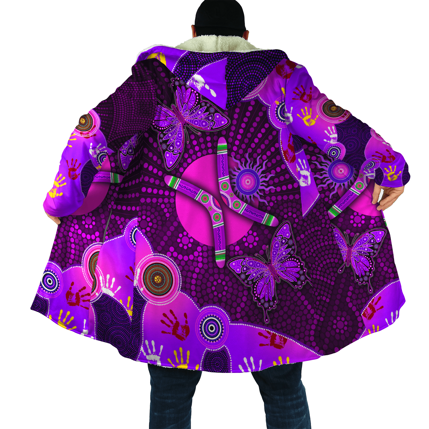 Aboriginal NAIDOC Week 2022 Purple Butterflies Cloak - RLT20