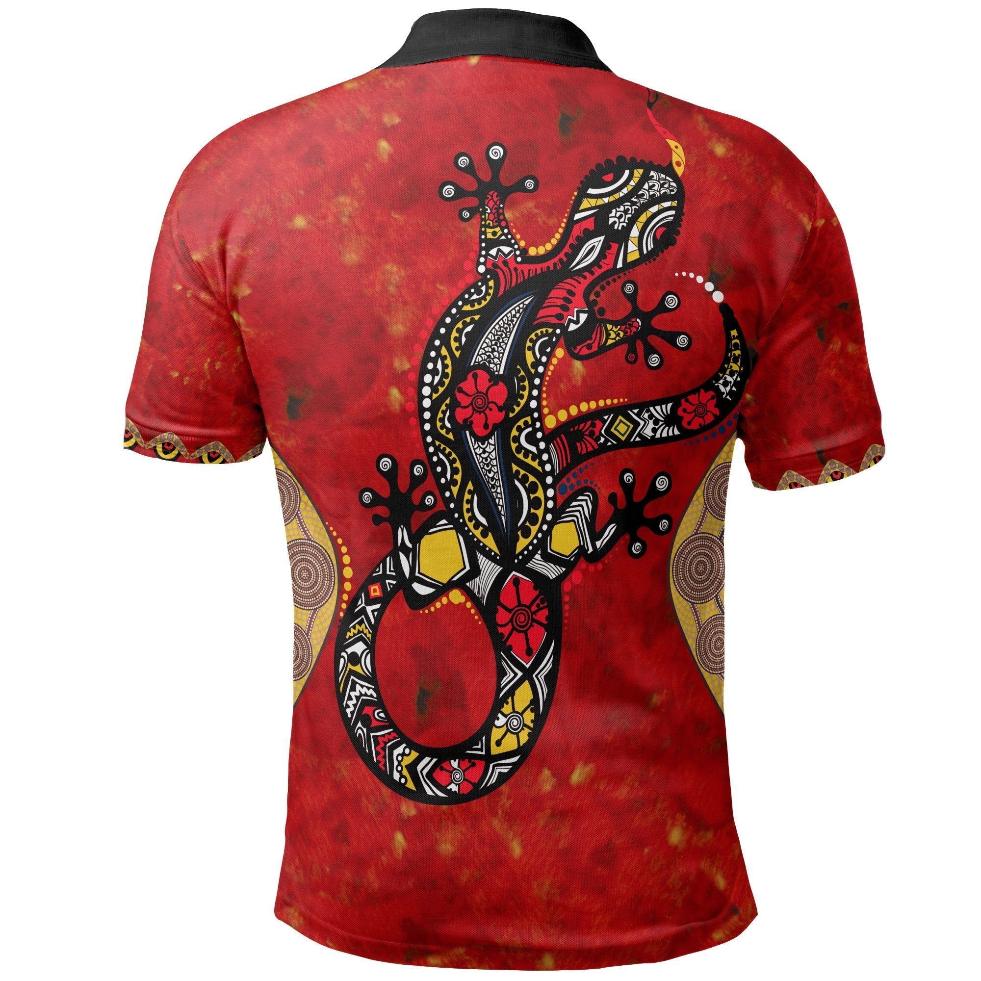 Aboriginal Polo - Lizard And Boomerang Patterns Polo Shirt