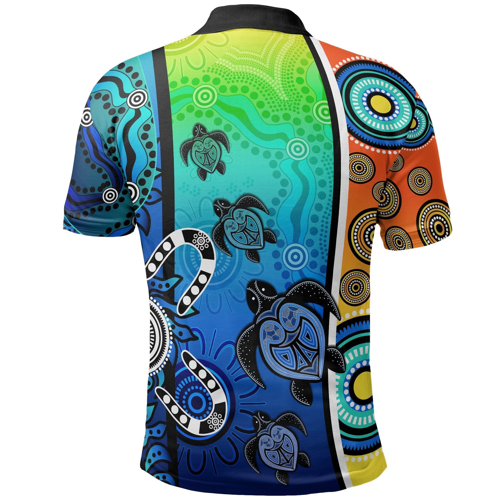 Aboriginal Polo - Indigenous Turtle Dot Painting Art Kid Polo Shirt