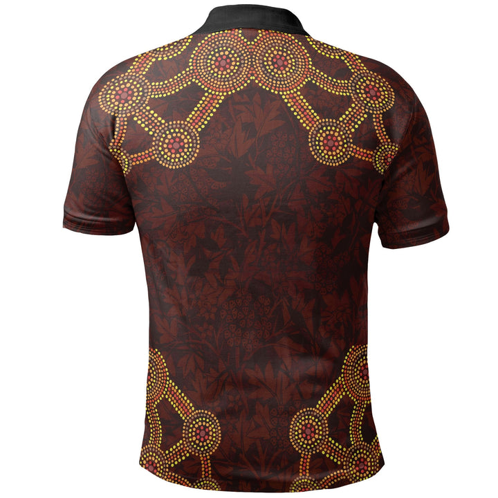 Aboriginal Polo - Aboriginal Dot Pattern Boomerang Kangaroo Polo Shirt