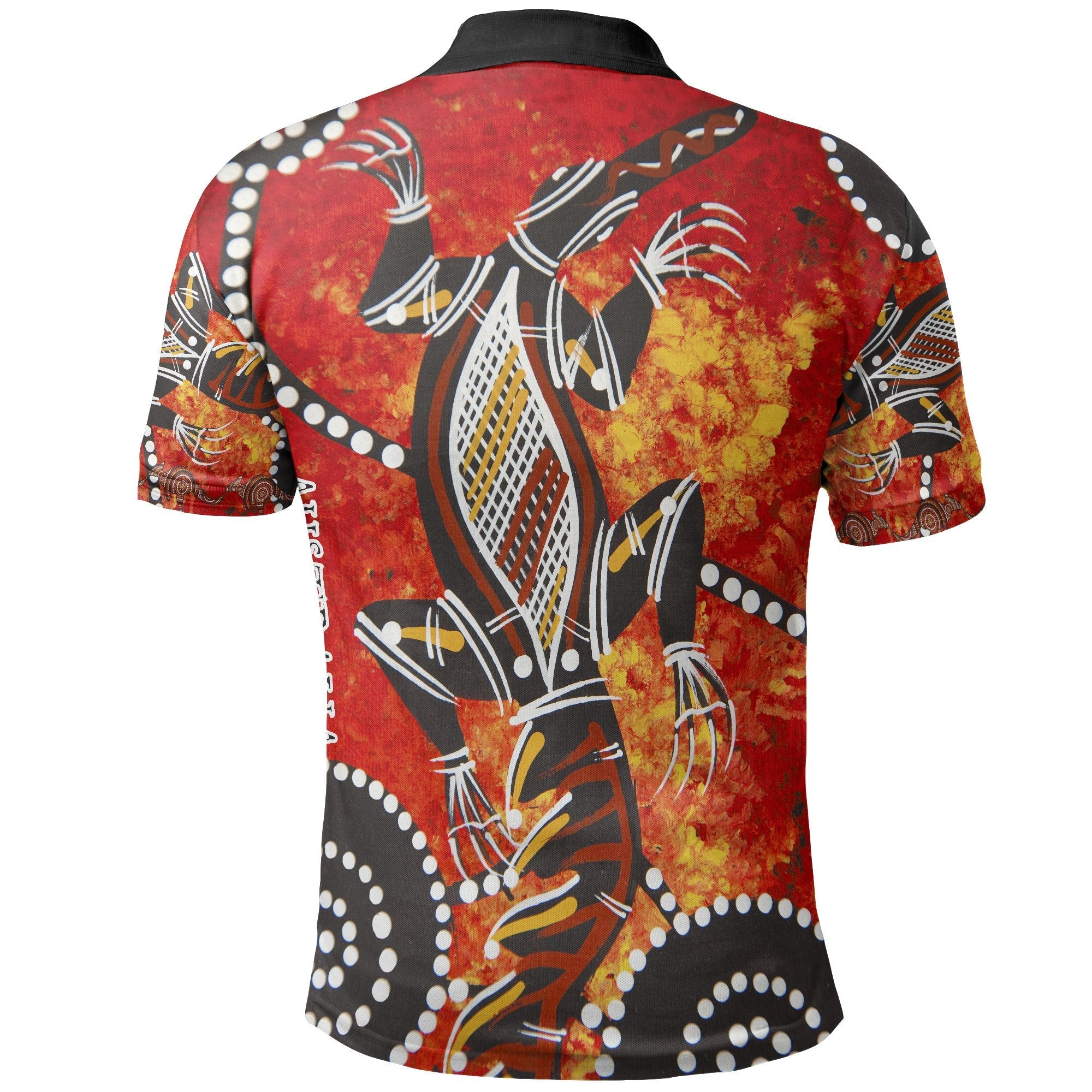 Aboriginal Polo - Crocodile Dot Painting Polo Shirt