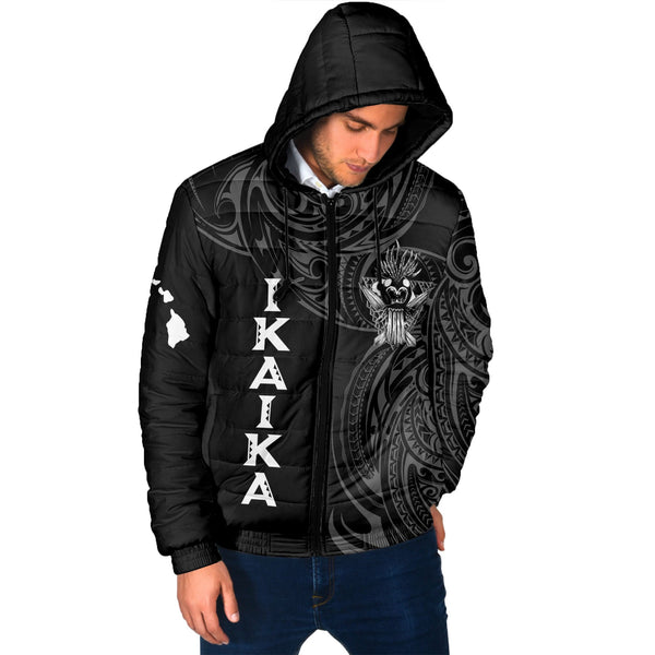 Hawaii Ikaika Warrior Men Hooded Padded Jacket Polynesian Style