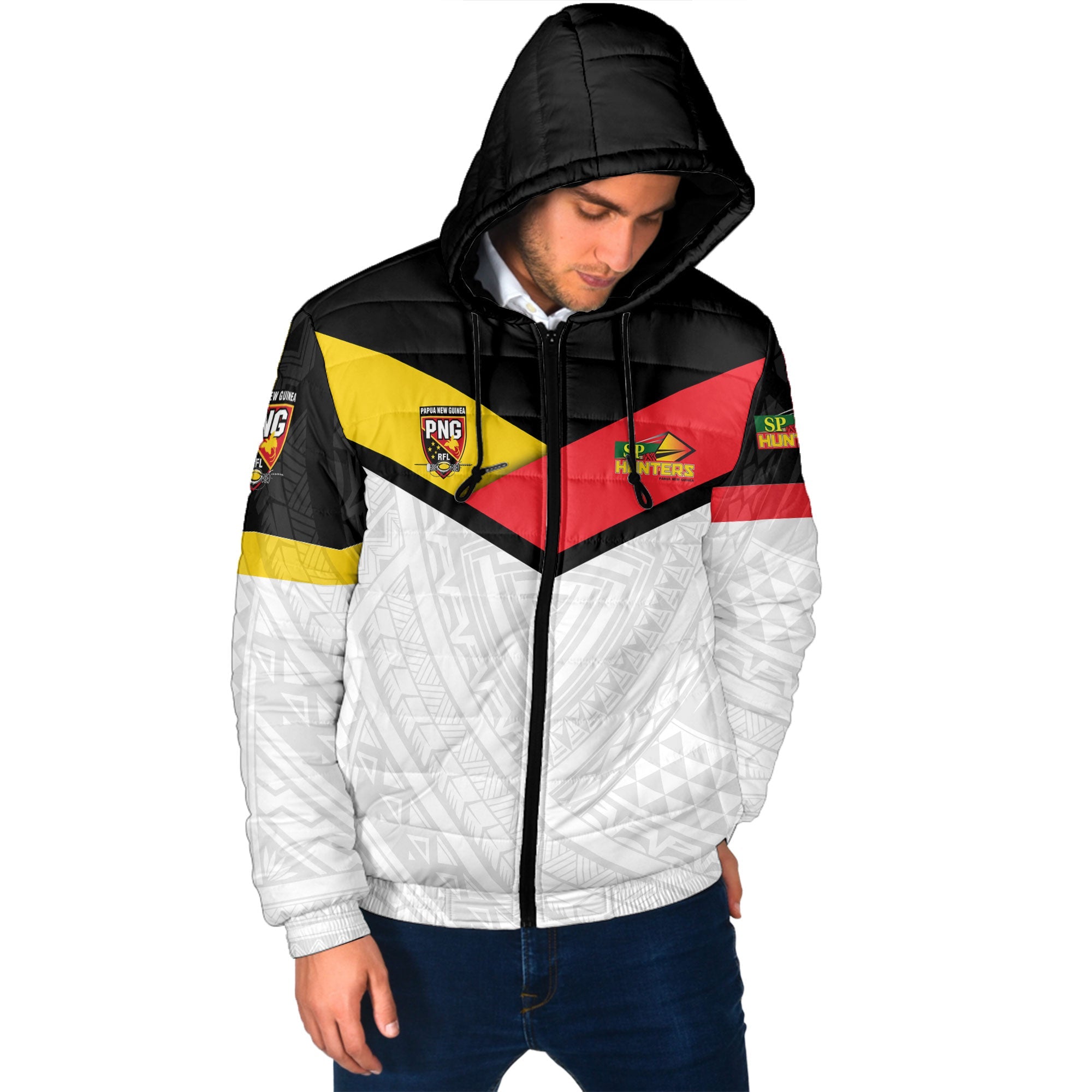 Papua New Guinea Rugby Hunters Men Hooded Padded Jacket