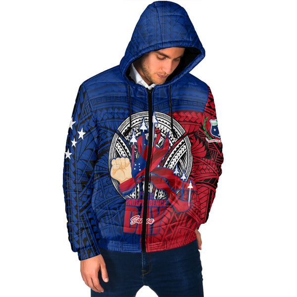 Samoa Independence Day 1st June Men Hooded Padded Jacket