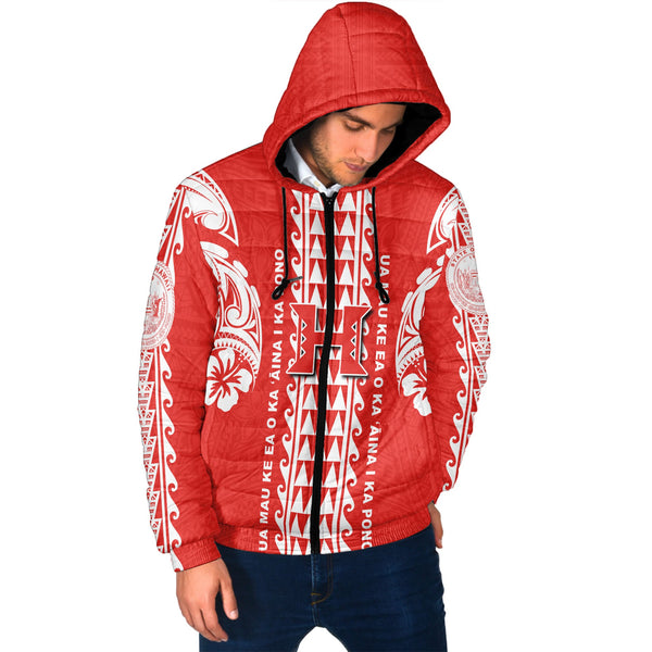 Hilo Hawaii Seal Men Hooded Padded Jacket Turtle Style