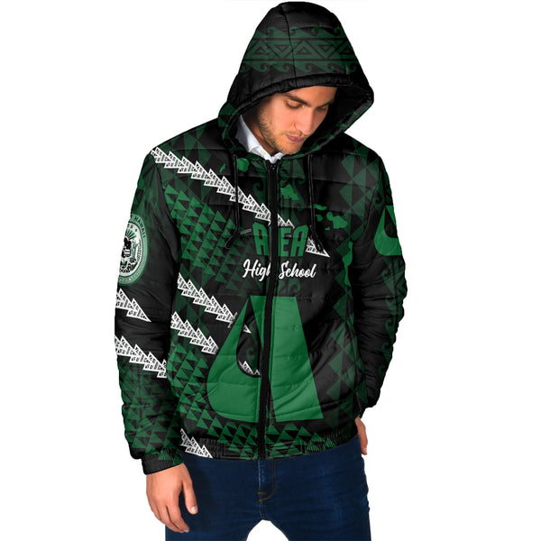 Hawaii Aiea High School Custom Men Hooded Padded Jacket Map Style