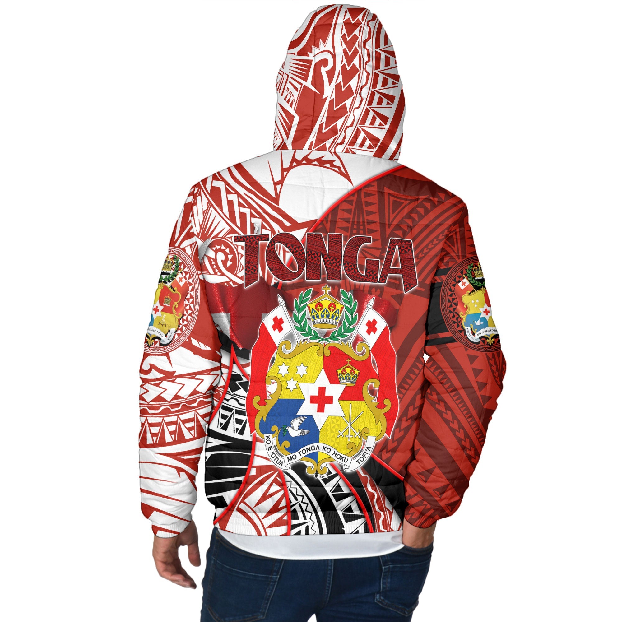 Tonga In My Heart Royal Coat Of Arms Men Hooded Padded Jacket