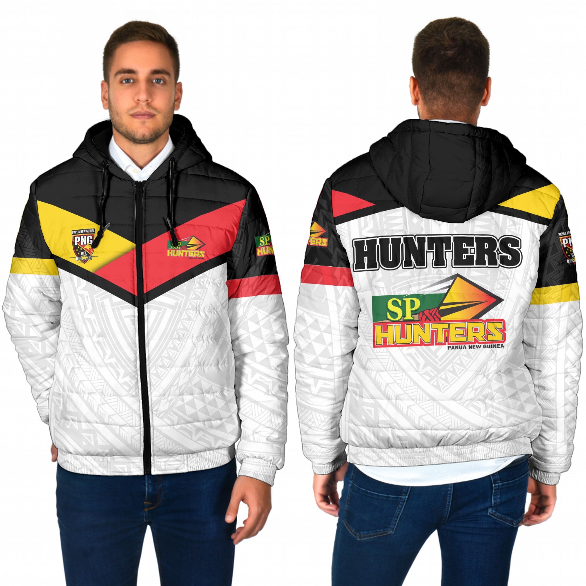 Papua New Guinea Rugby Hunters Men Hooded Padded Jacket