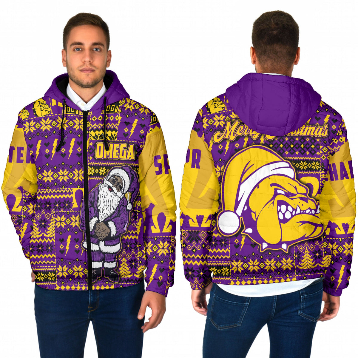 Fraternity Jacket - Personalized OPP Christmas Men Hooded Padded Jacke ...
