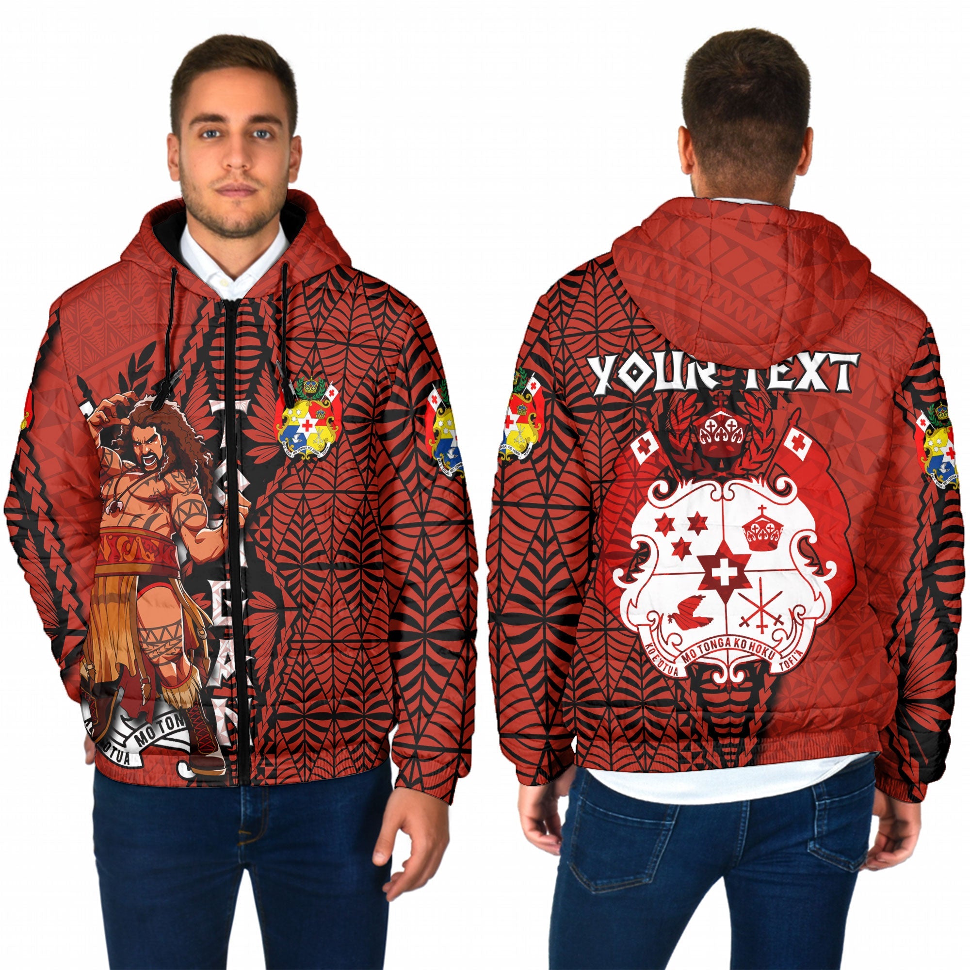 Custom Tonga The Tonga Terror Men Hooded Padded Jacket