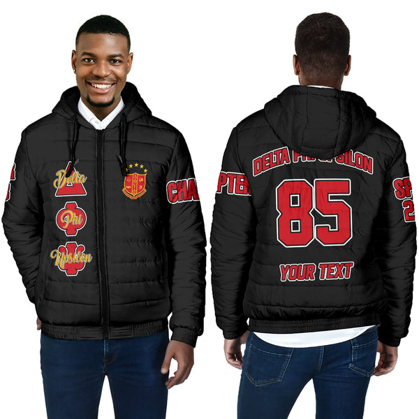 Fraternity Jacket - Personalized Delta Phi Upsilon Men Hooded Padded Jacket Original Dark Style