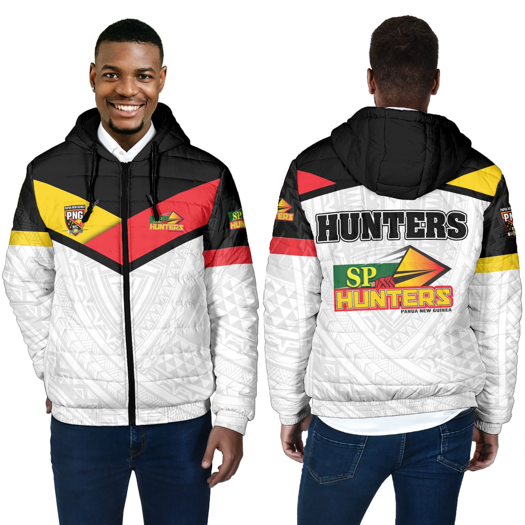 Papua New Guinea Rugby Hunters Men Hooded Padded Jacket