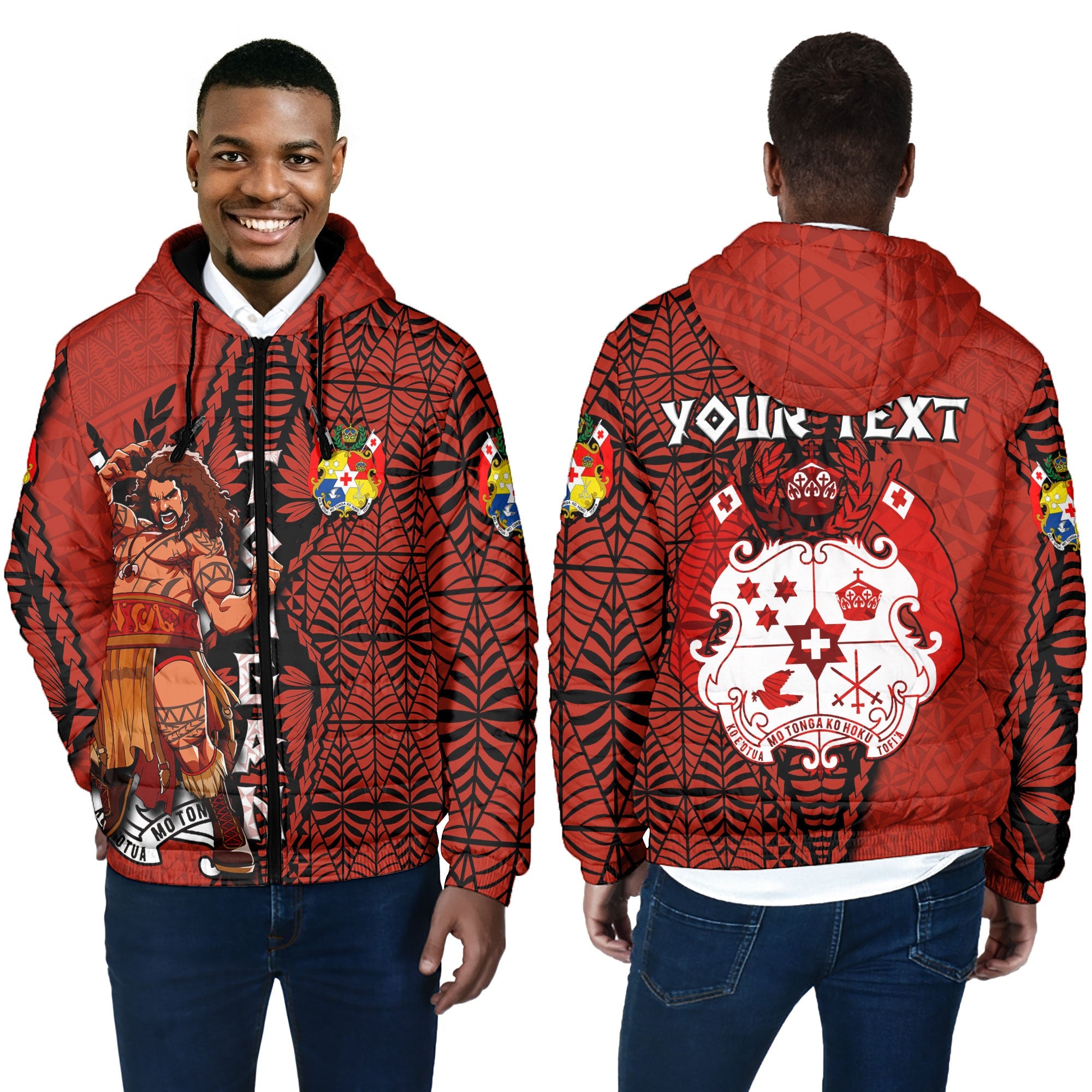 Custom Tonga The Tonga Terror Men Hooded Padded Jacket