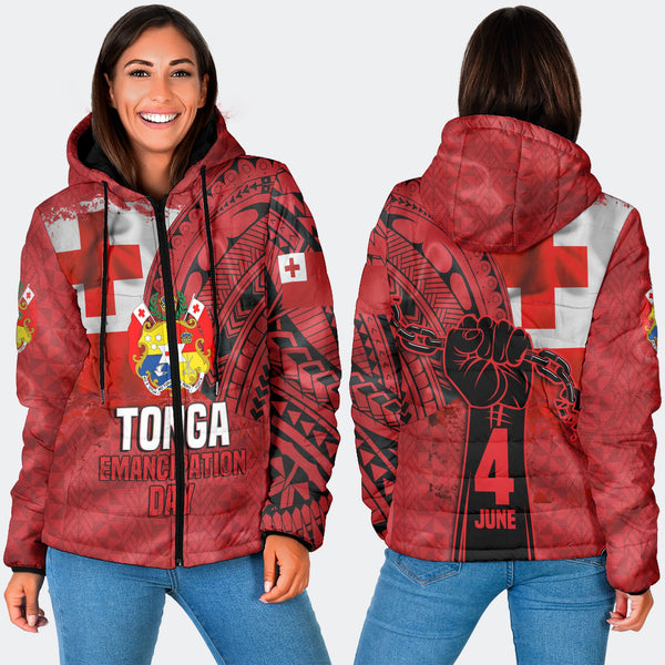 Tonga Independence Emancipation Day Women Hooded Padded Jacket