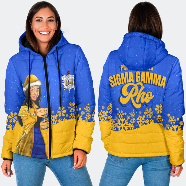 Sorority Jacket - Sigma Gamma Rho Christmas Girl Women Hooded Padded Jacket Pretty Poodles Style