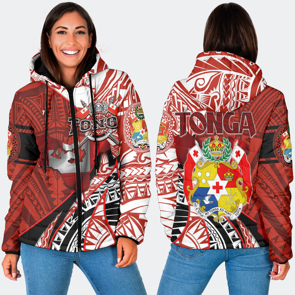 Tonga In My Heart Royal Coat Of Arms Women Hooded Padded Jacket