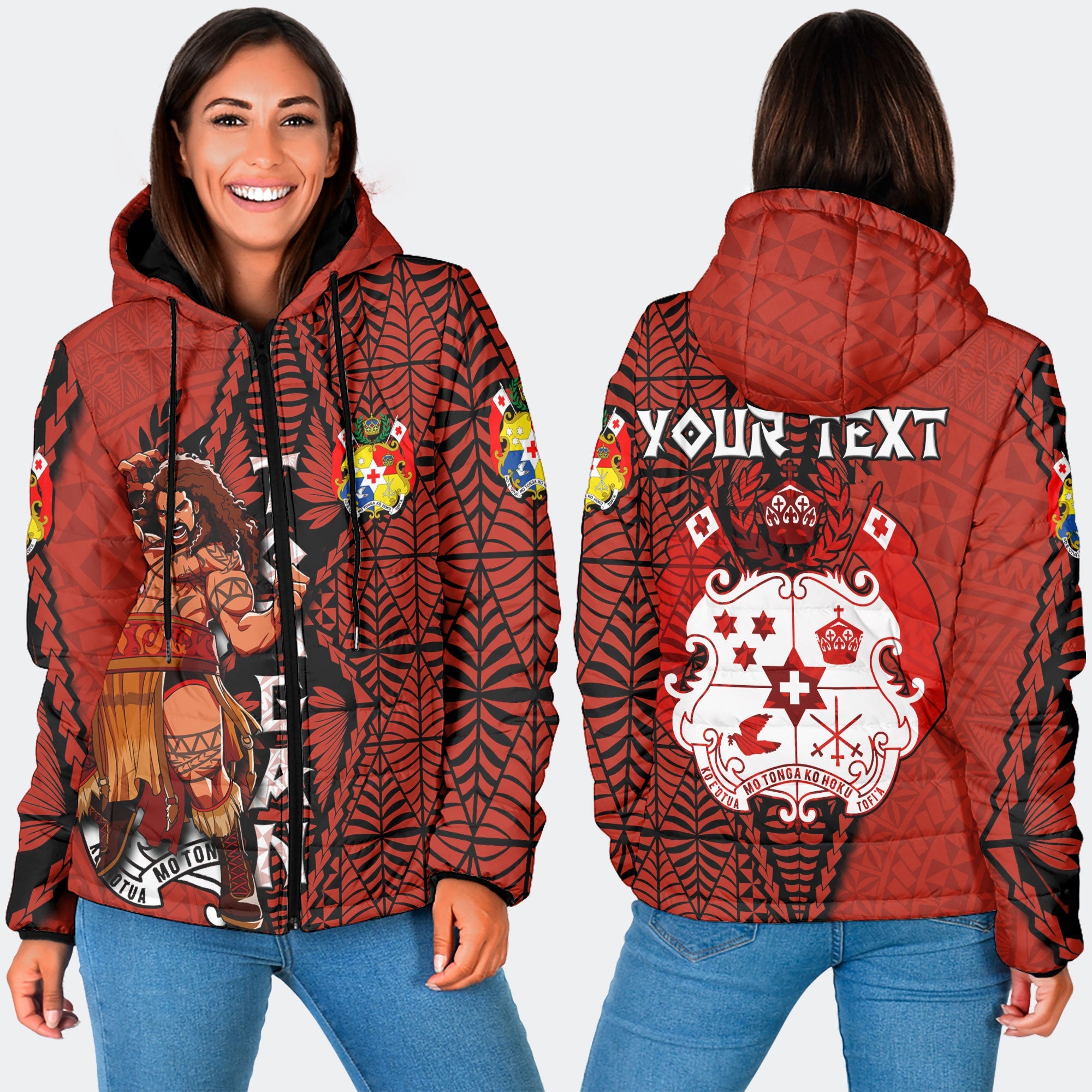 Custom Tonga The Tonga Terror Women Hooded Padded Jacket