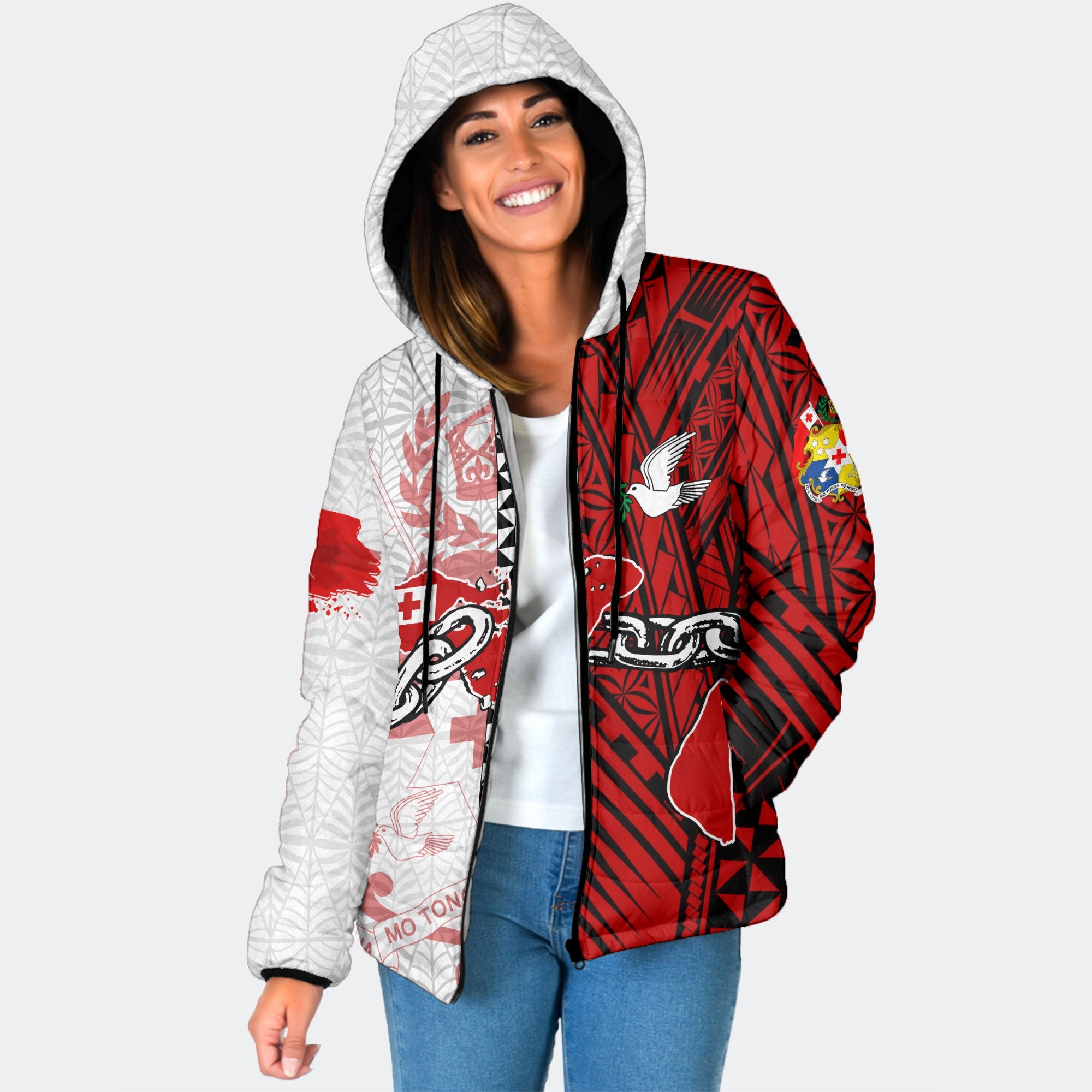 Tonga National Emancipation Day Women Hooded Padded Jacket