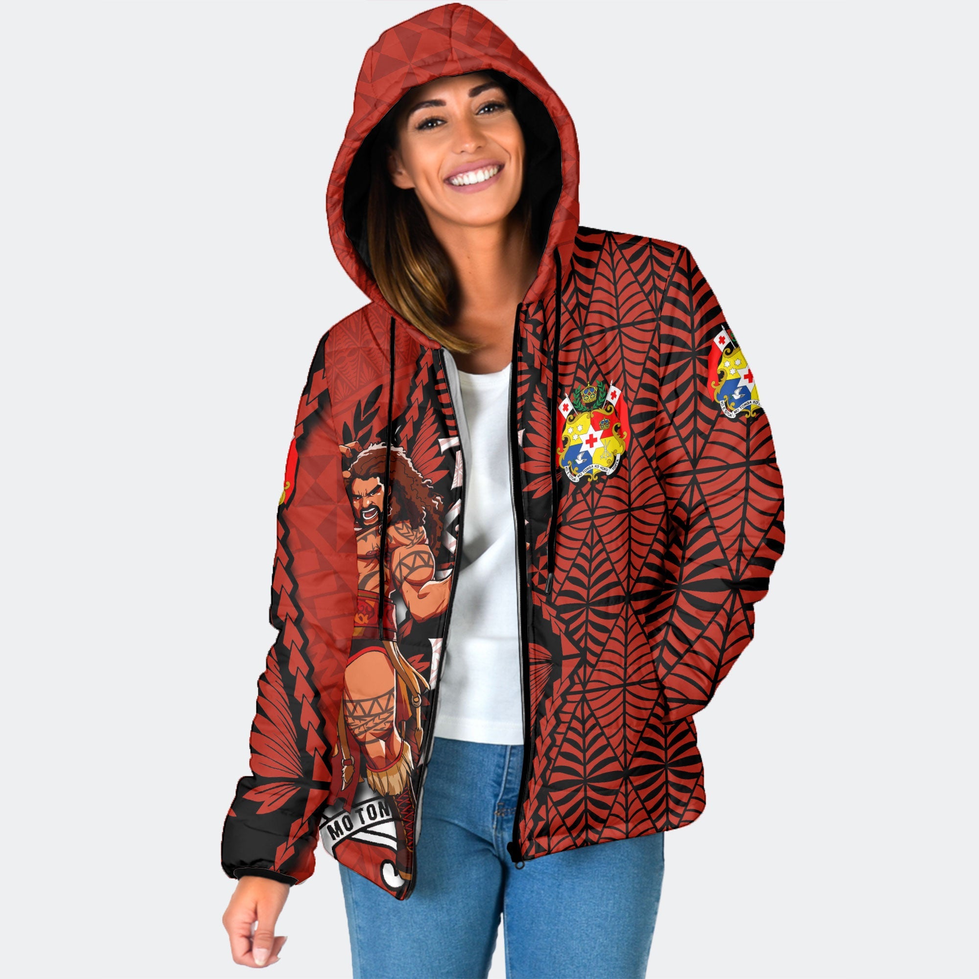 Custom Tonga The Tonga Terror Women Hooded Padded Jacket