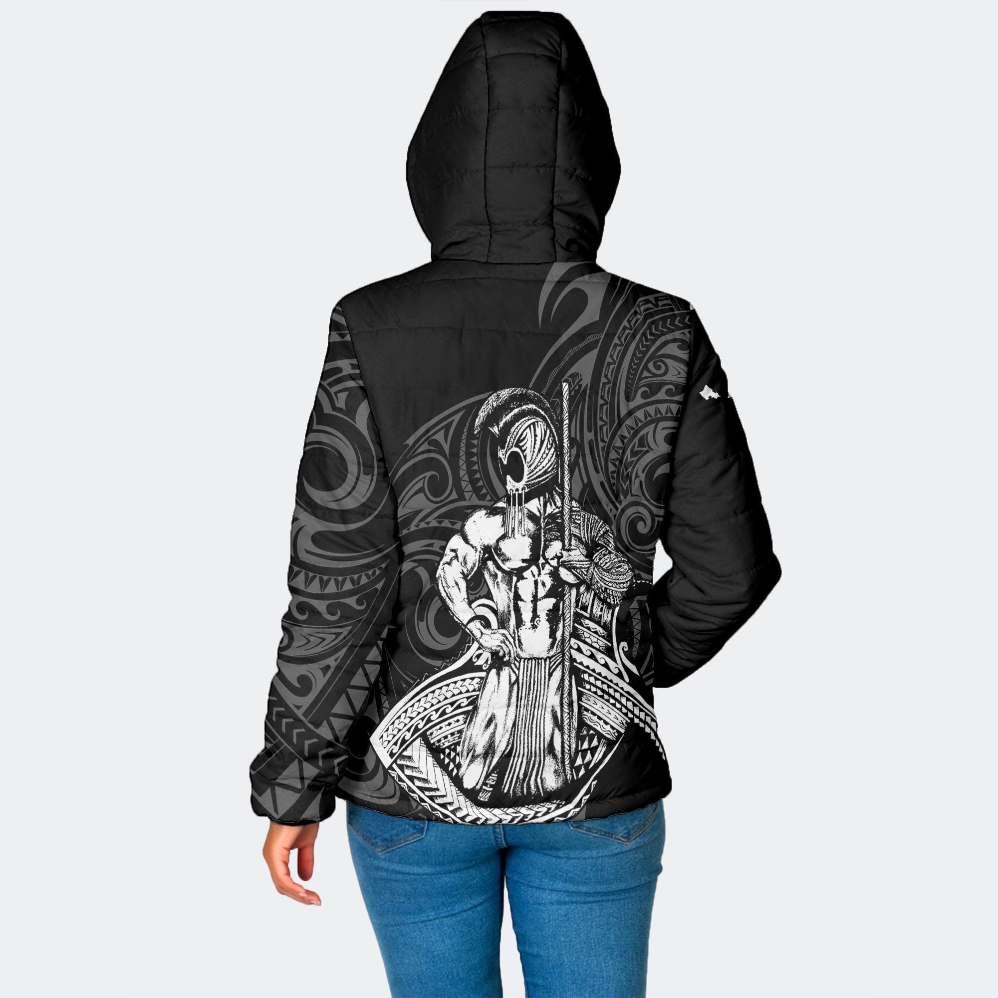 Hawaii Ikaika Warrior Women Hooded Padded Jacket Polynesian Style