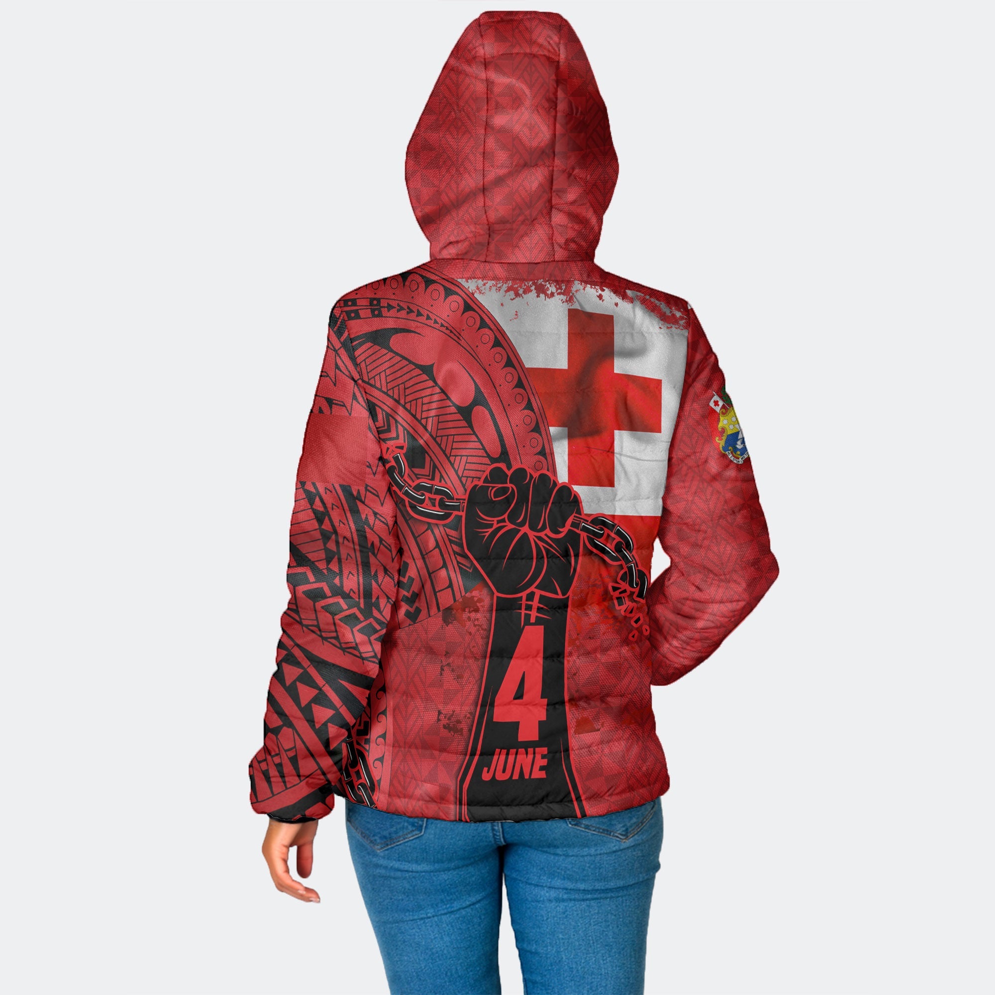 Tonga Independence Emancipation Day Women Hooded Padded Jacket